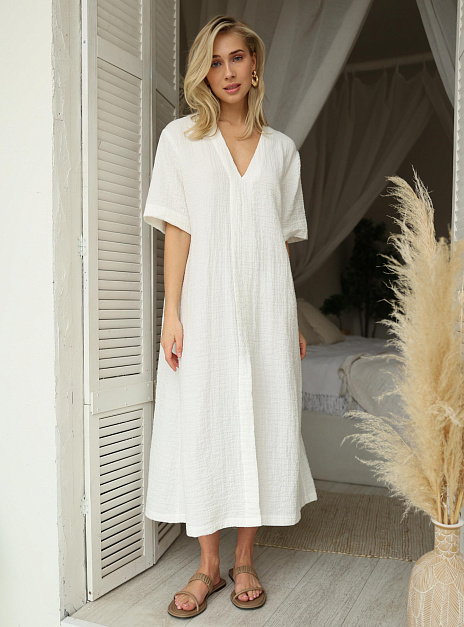 картинка Платье миди муслин белое от магазина ICNTPRY